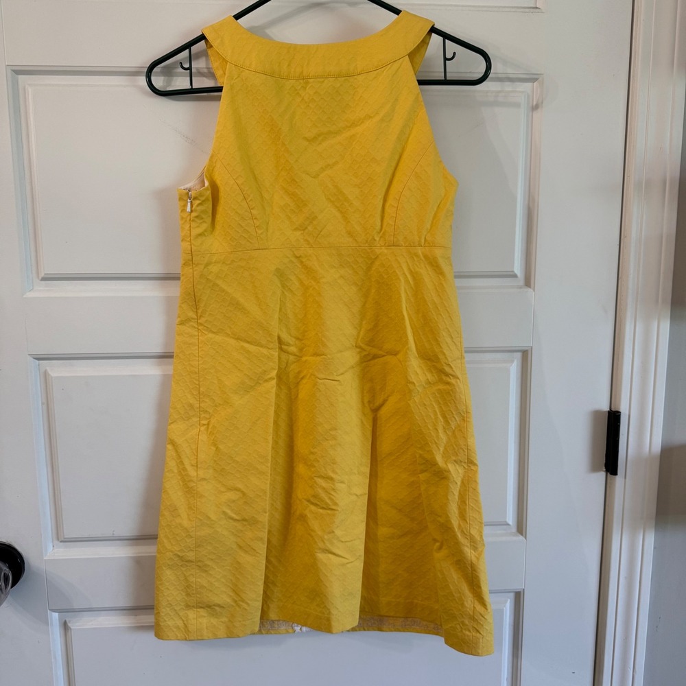 Lilly Pulitzer Yellow Jacqueline Lace Shift Dress Sleeveless Floral size 0 - Picture 4 of 7